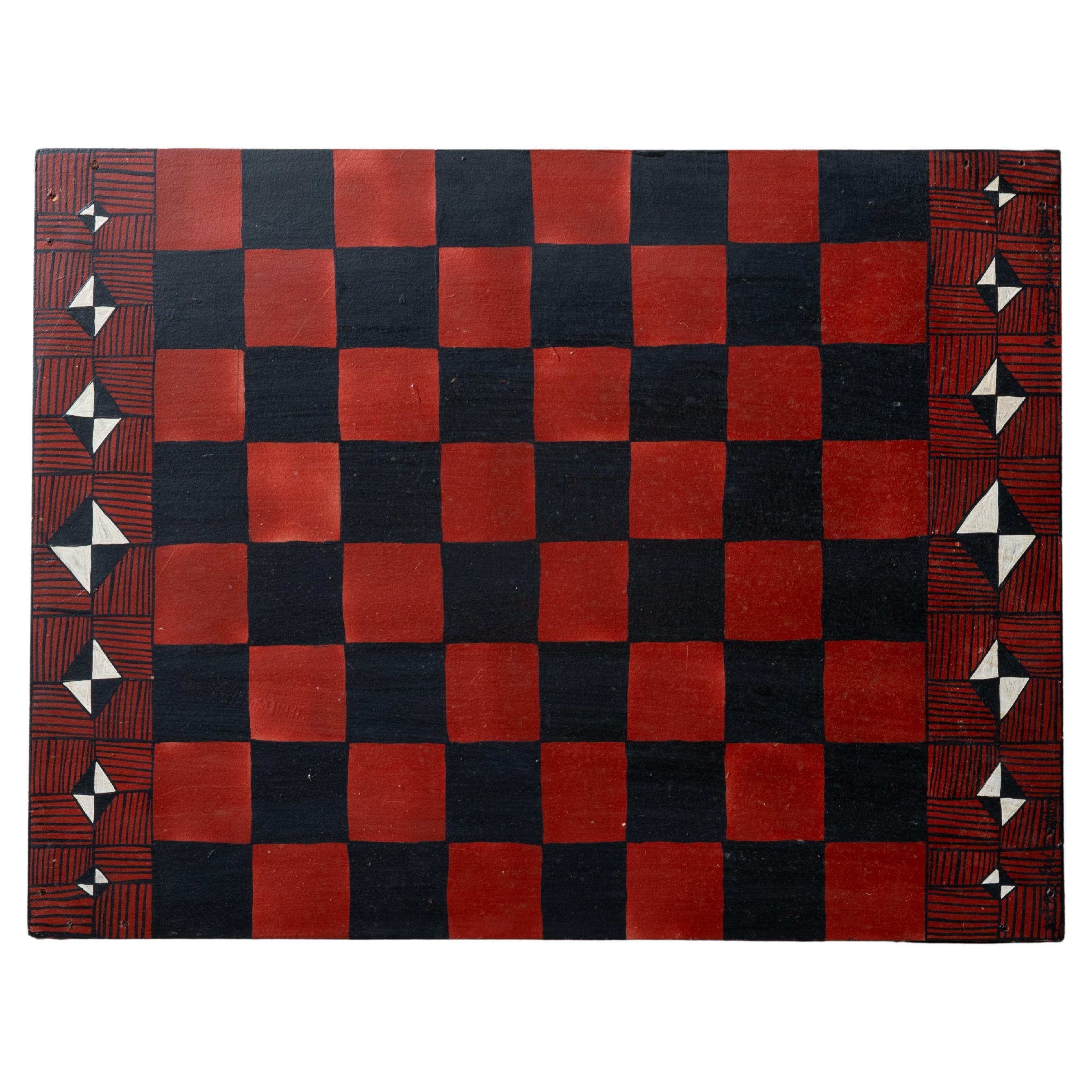 Paul Walker – Checkerboard im Art brut-Stil im Angebot