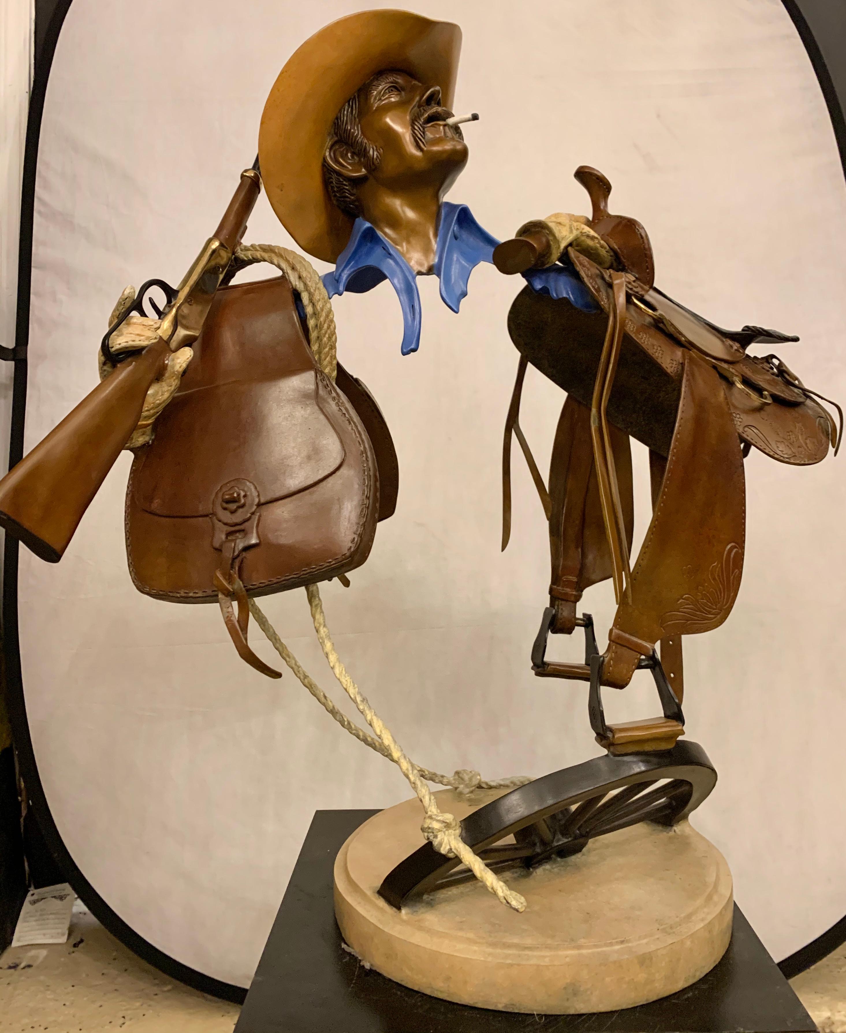 Paul Wegner circa 1986 Limited Edition Bronze Sculpture of a Cowboy 3