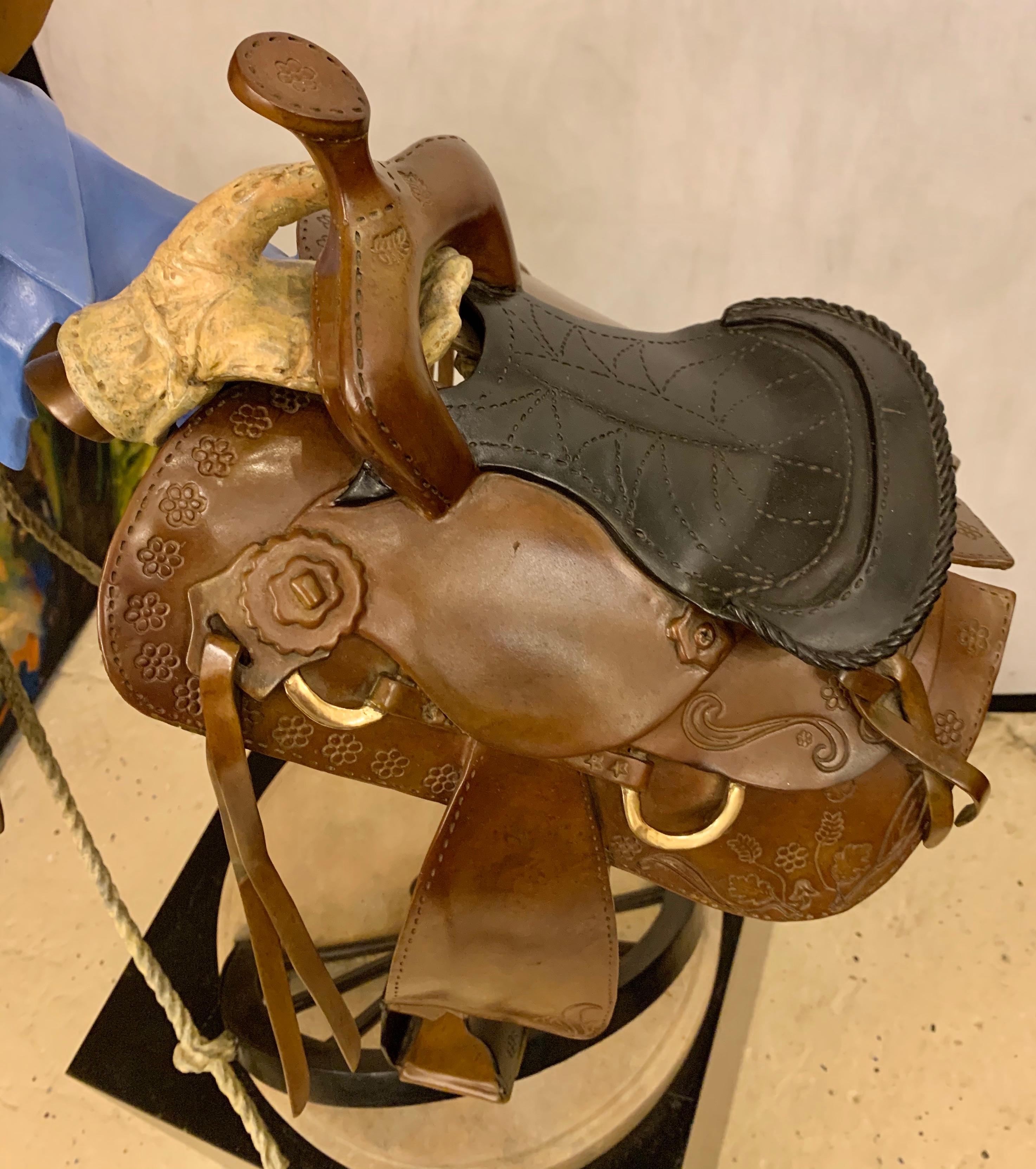 Modern Paul Wegner circa 1986 Limited Edition Bronze Sculpture of a Cowboy