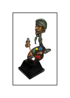 PAUL D. WEGNER Bronze SCULPTURE Signed Rare Artwork Painting Original Jazz MUSIC