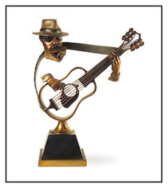 Paul D. Wegner Royal Blues Full Round Bronze Sculpture Signed Jazz Music Art