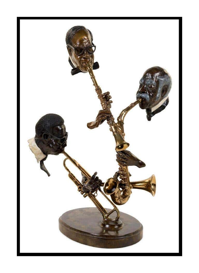 Paul Wegner PAUL D. WEGNER Signed Original BRONZE Sculpture PURE JAZZ