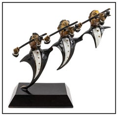 Paul Wegner Original Jazz Music Bronze Sculpture The Violin Trio Signed Artwork