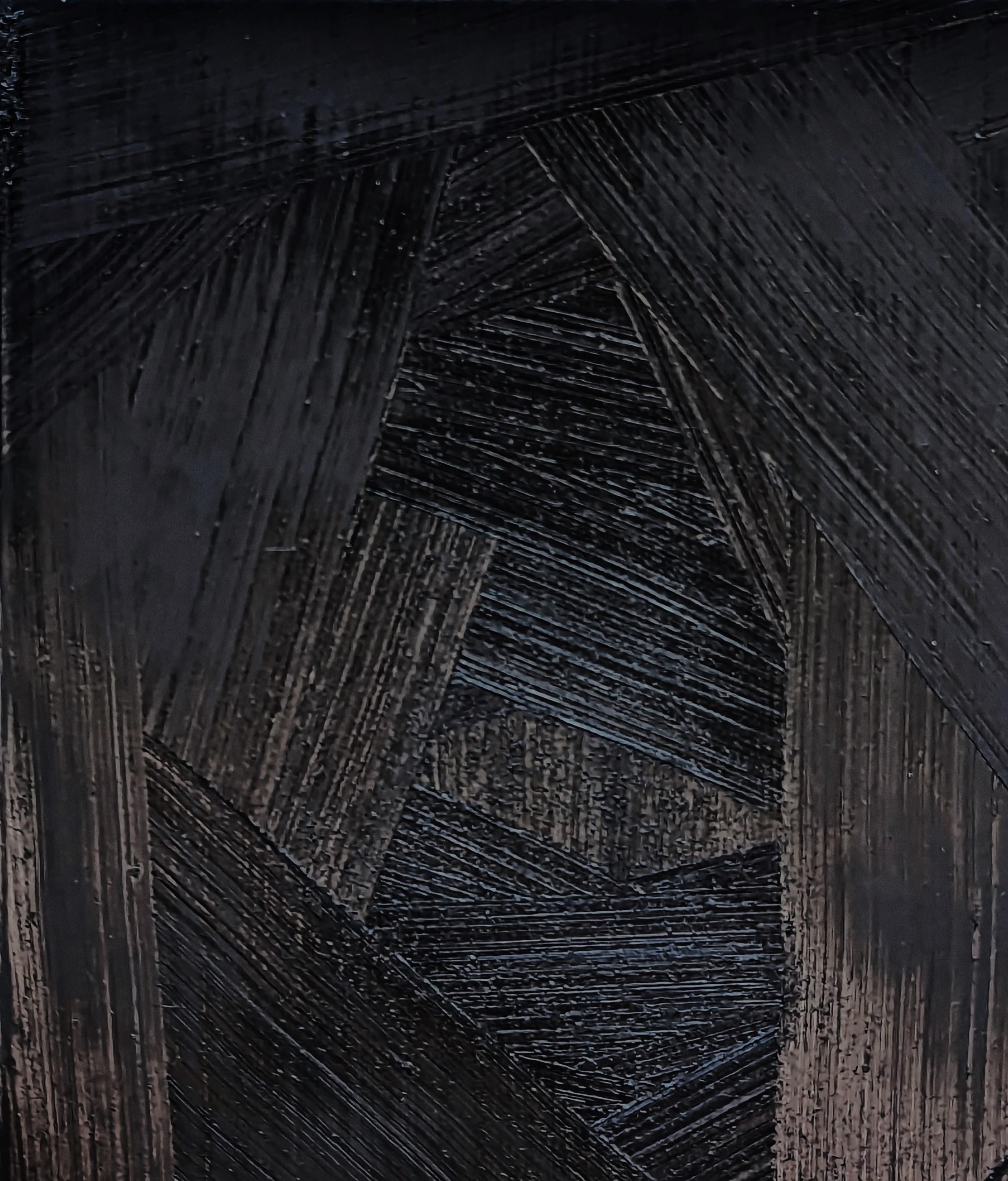 Void (I'm Lovin' It) Contemporary Black Textured Impasto Abstract Painting  im Angebot 2