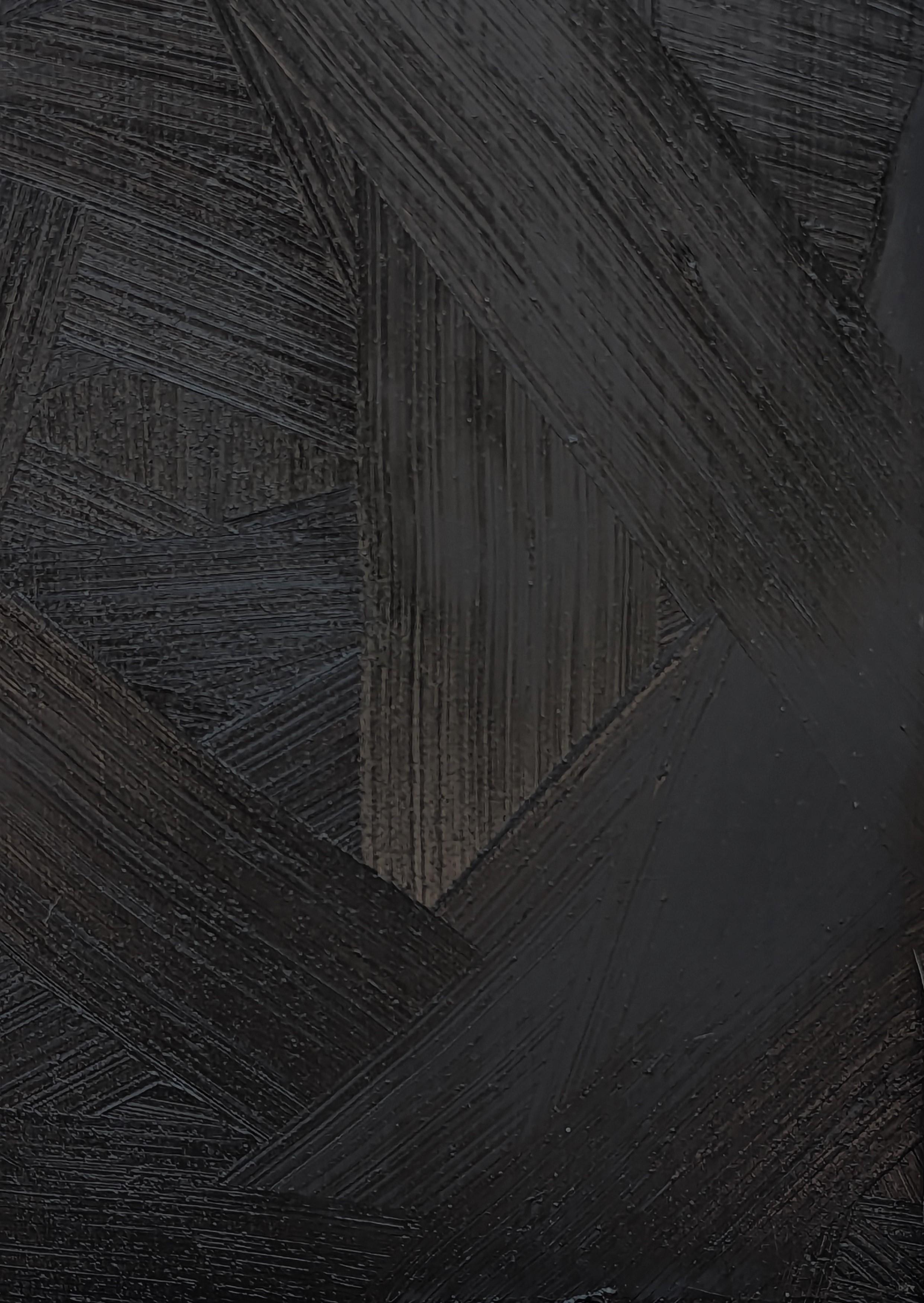 Void (I'm Lovin' It) Contemporary Black Textured Impasto Abstract Painting  im Angebot 5