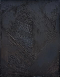 “Void (I’m Lovin' It)” Contemporary Black Textured Impasto Abstract Painting