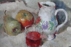 Vintage French Still Life painting, apple, pear jug by Paul Weiss (1896-1961)