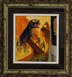 Godzilla like Dinosaur Monster, SciFi, Science Fiction Cover Illustration