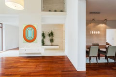 Land's End - Abstract Colorfield Minimalist Orange Green Blue Painting