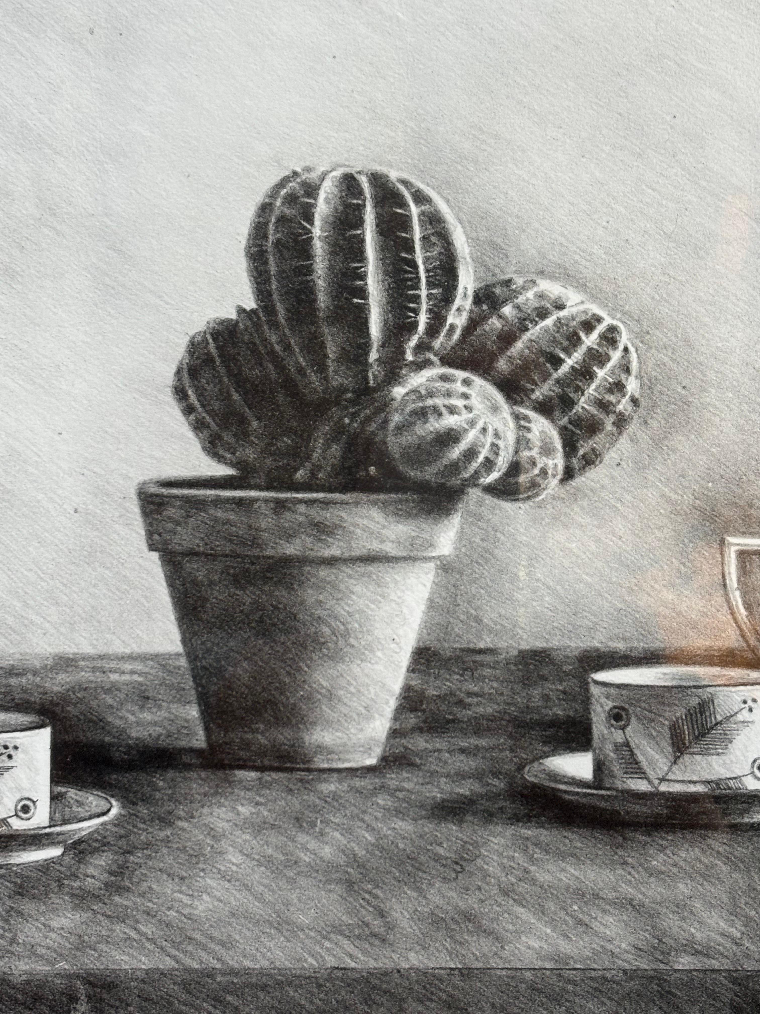 American Paul Wiesenfeld Still Life with Cactus I Artist Proof Lithograph 1980 For Sale