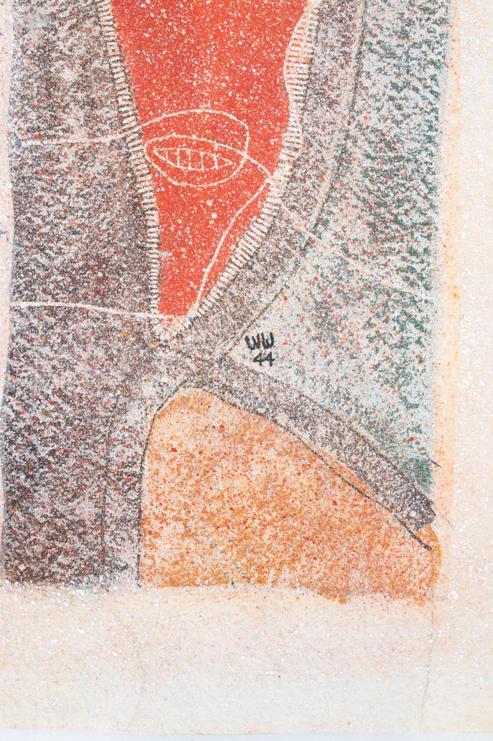 Paul Wightman Williams, Petite œuvre sur papier abstraite du milieu du siècle dernier, technique mixte, 1944 Bon état - En vente à Norwalk, CT