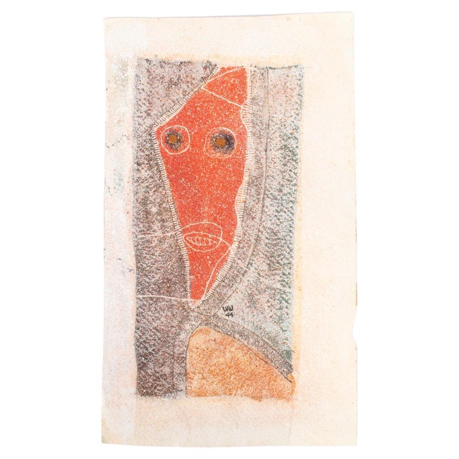 Paul Wightman Williams, Petite Midcentury Abstracted Mixed Media on Paper, 1944 For Sale