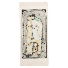 Paul A. Williams, Petite Midcentury Figurative Acquarello e inchiostro su carta