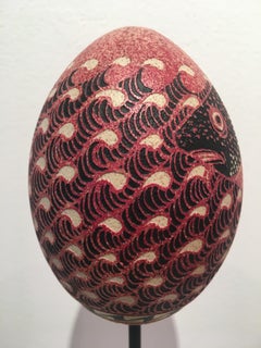 Batiked Rhea Shell w/stand: 'Cod'