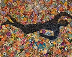 Eggshell Mosaic, Wall Painting: 'Swimming is Everything'