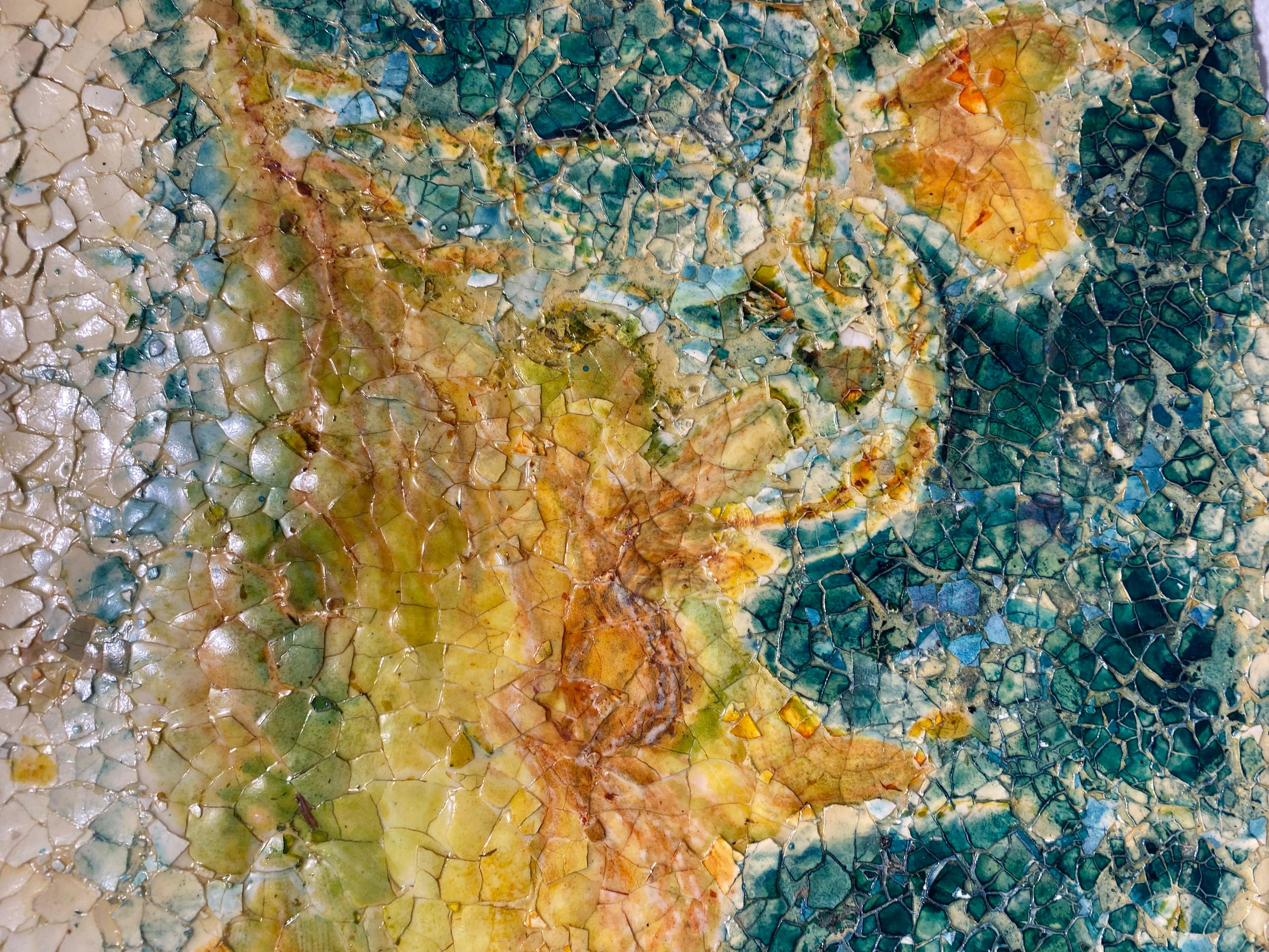 Mosaico de cáscaras de huevo, Pintura mural: 