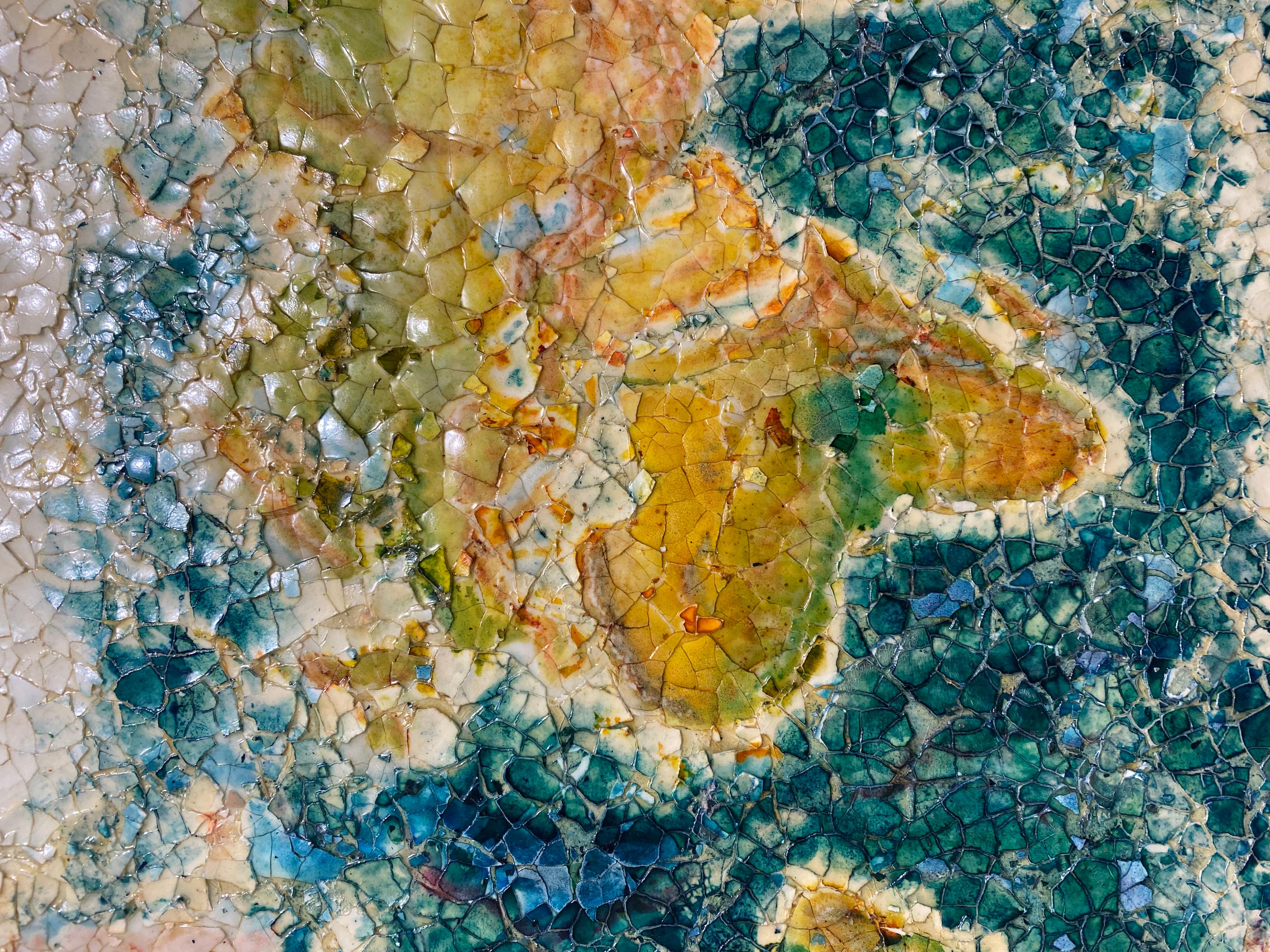 Mosaico de cáscaras de huevo, Pintura mural: 