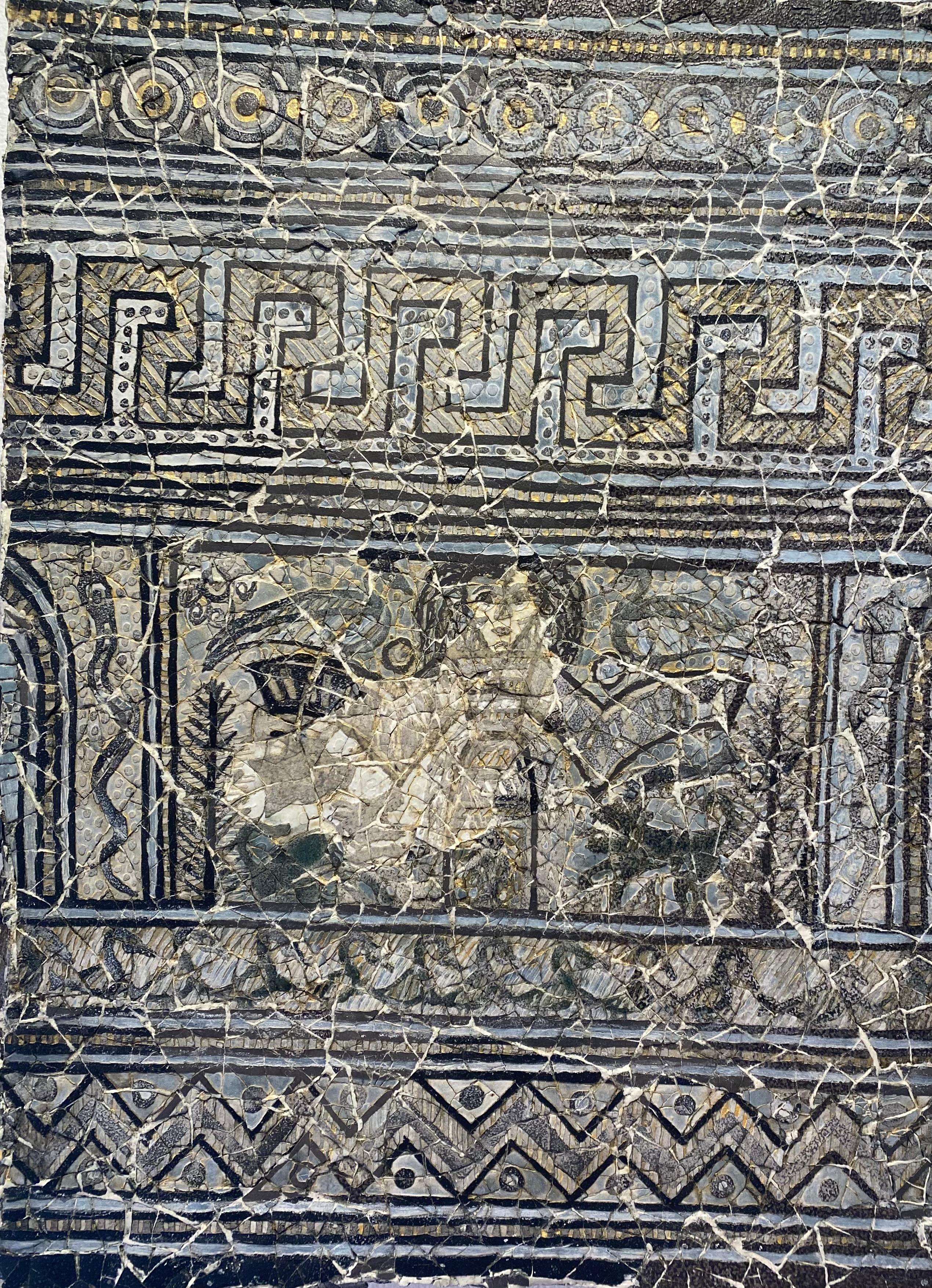 Mosaico a guscio d'uovo, Pittura murale: "Dea - Mixed Media Art di Paul Wirhun