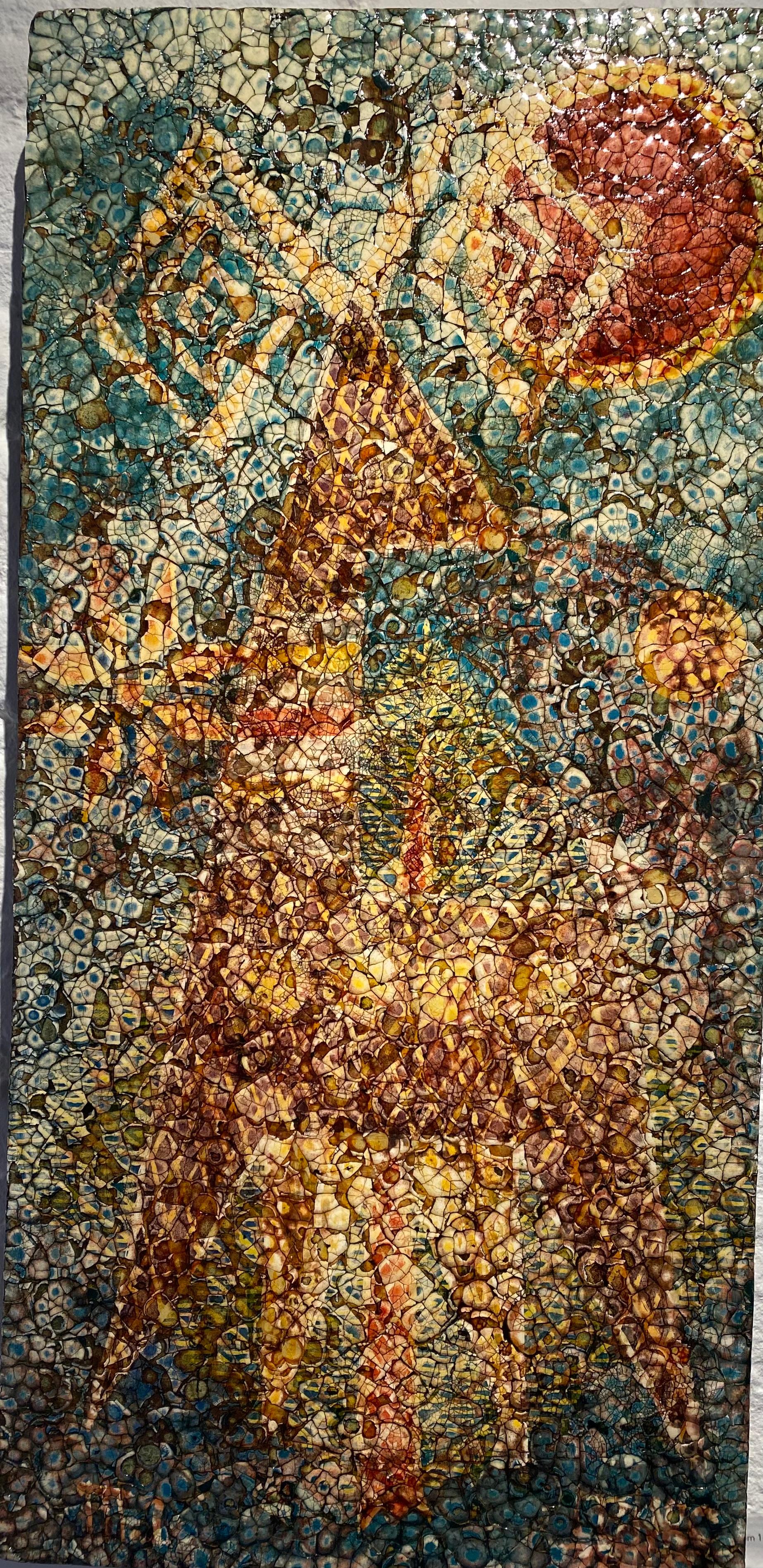 Figurative Painting di Paul Wirhun - Pittura a guscio d'uovo: "Totem 1