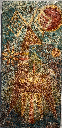 Peinture coquille d'œuf : Totem 1