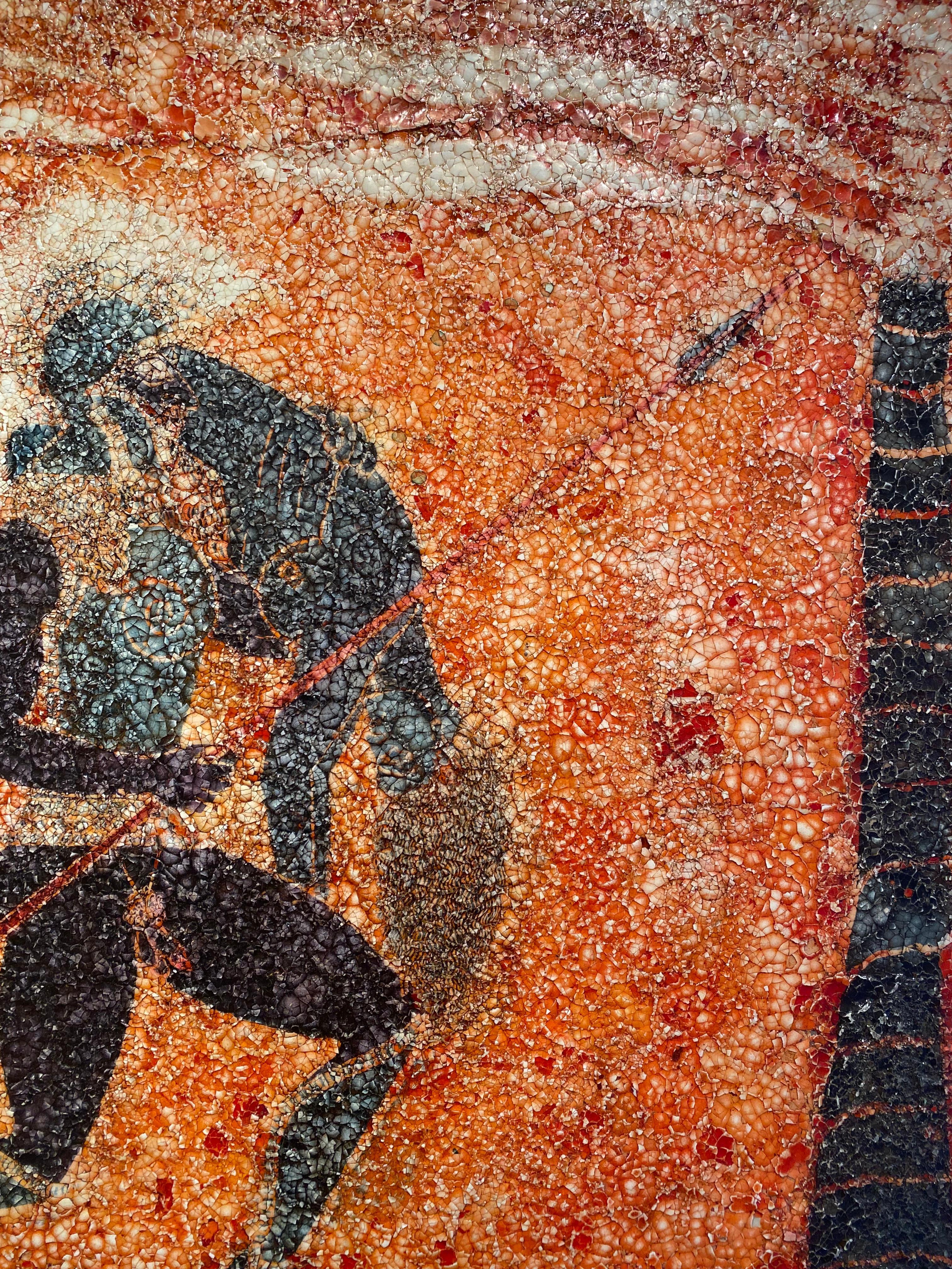 Mosaico a guscio d'uovo di grandi dimensioni, pittura murale: 