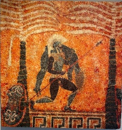 Grande mosaïque en coquille d'œuf, peinture murale : « WAR! A quoi cela sert-il...,