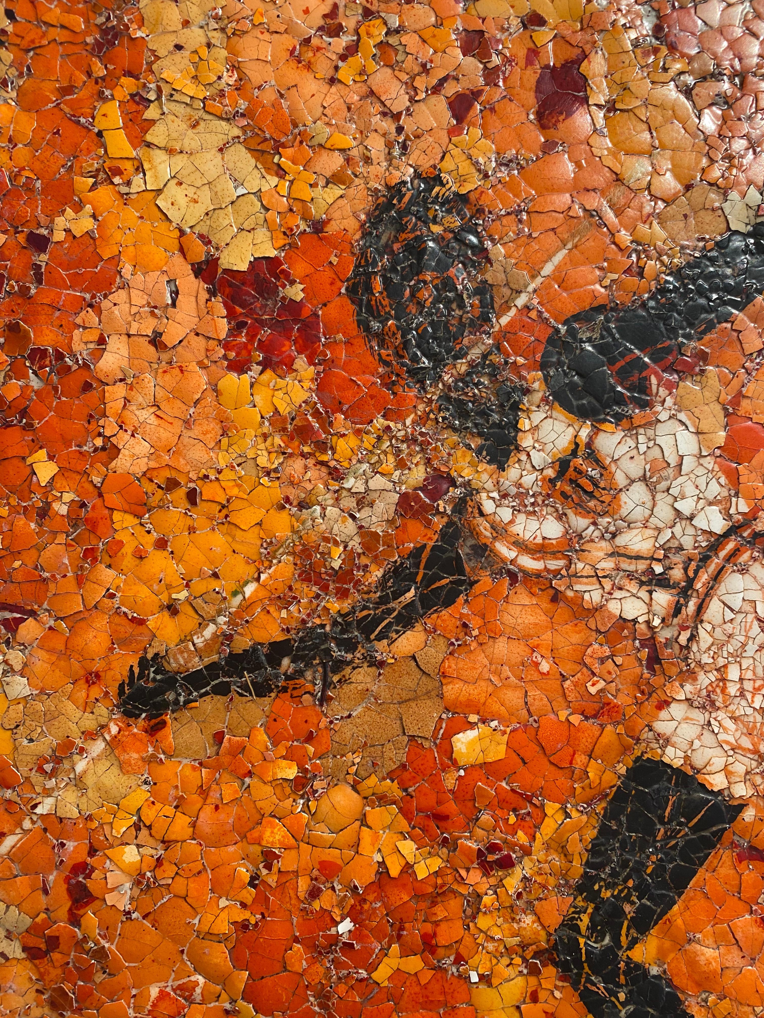 Mosaik-Eierschalenmalerei: 'Babe Didrikson'. (Zeitgenössisch), Mixed Media Art, von Paul Wirhun