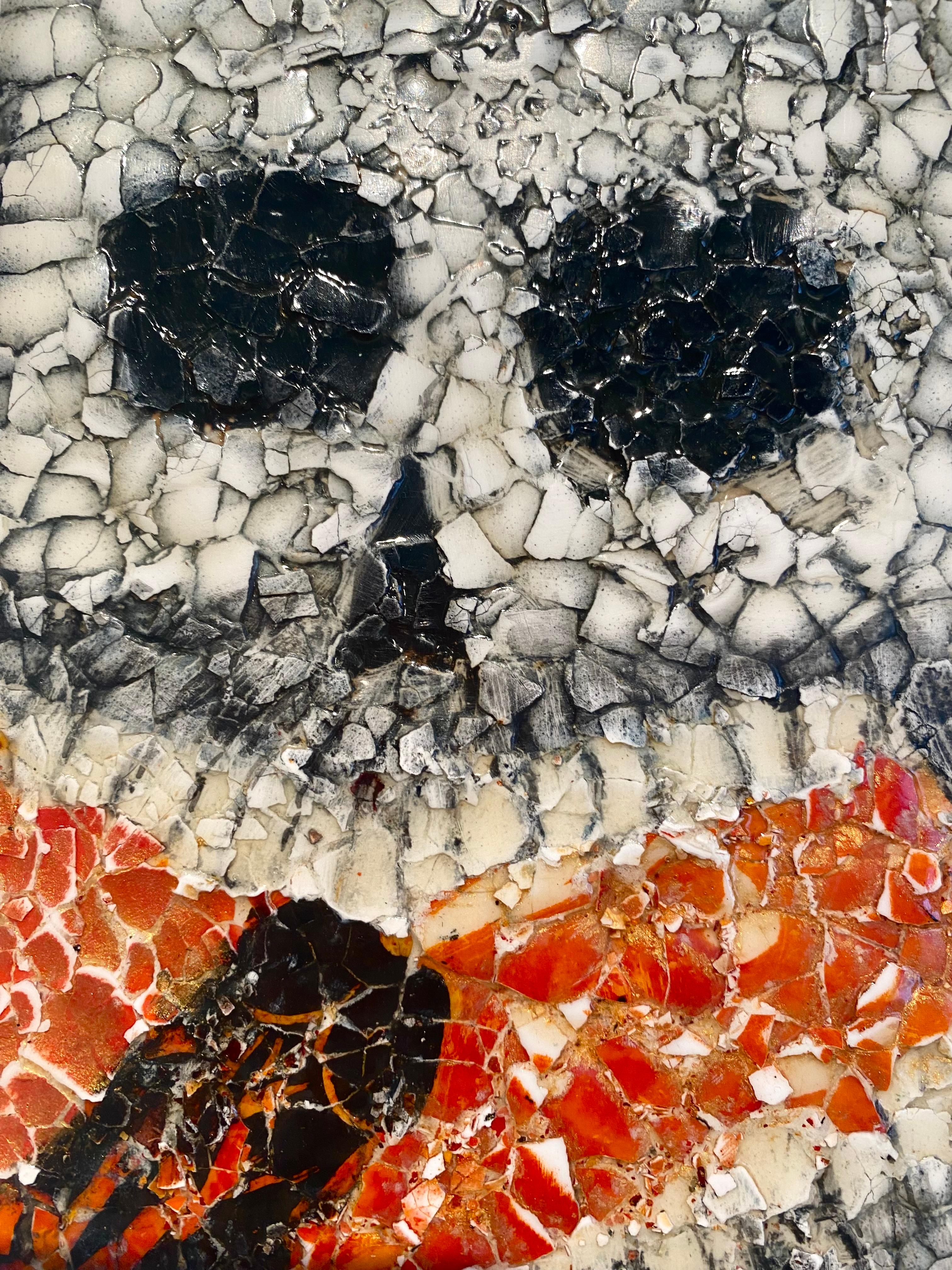 Pittura a mosaico con guscio d'uovo: 'DF #6' in vendita 2