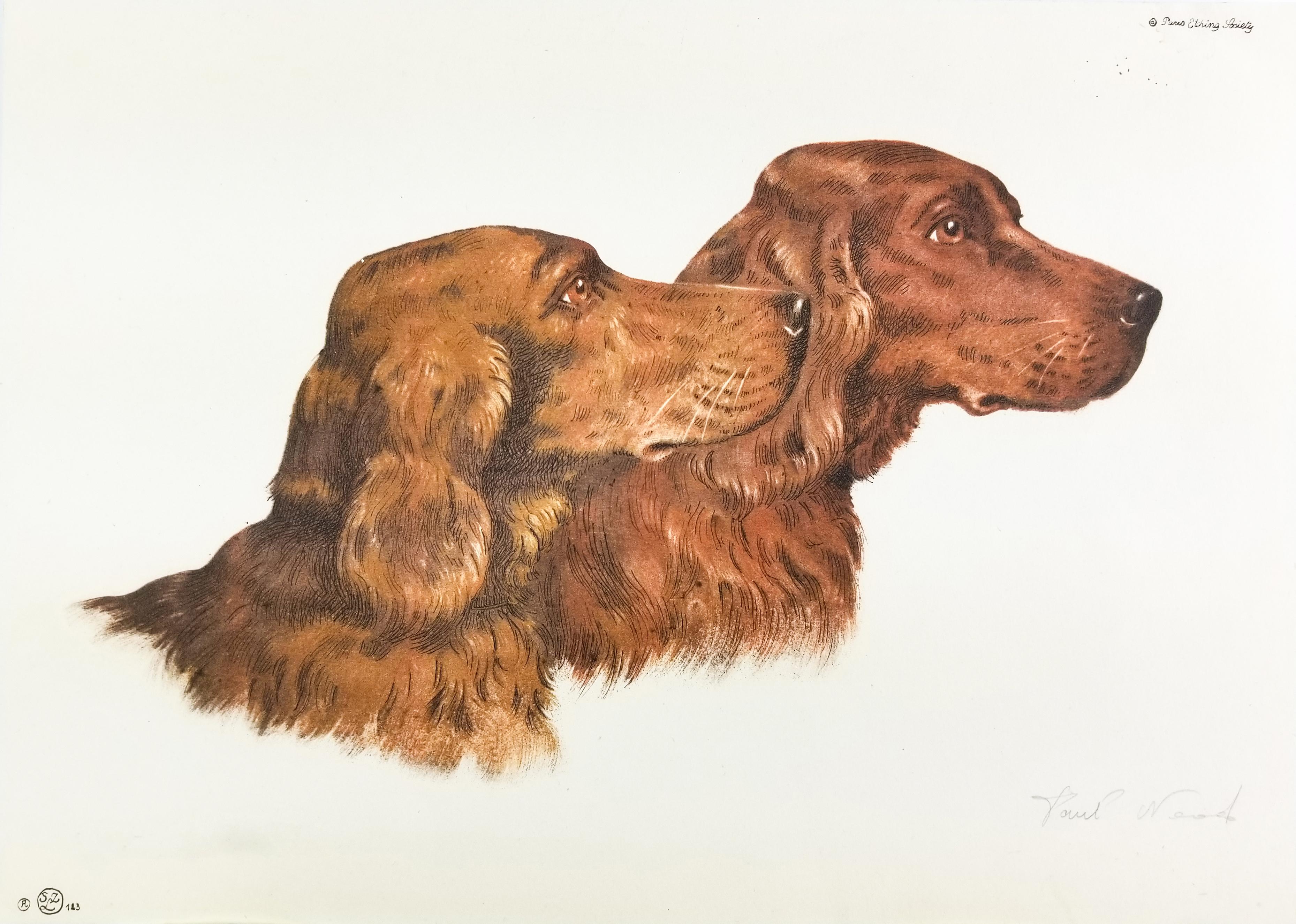 Paul Wood Animal Print - French Setters