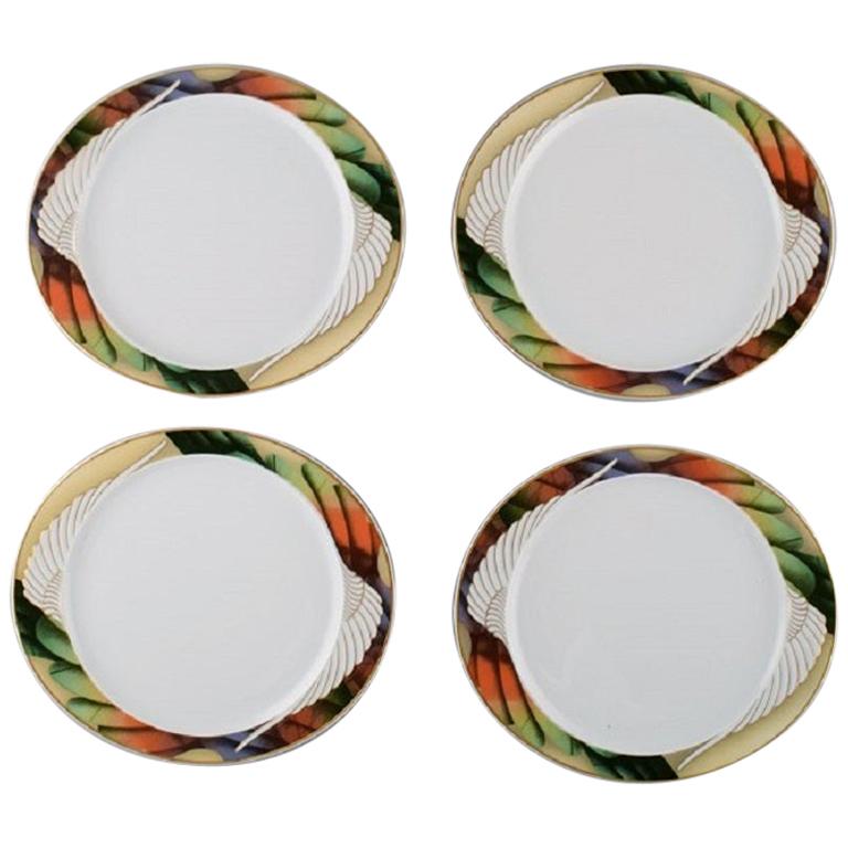 Paul Wunderlich for Rosenthal, Four "Mythos" Dinner Plates in Porcelain