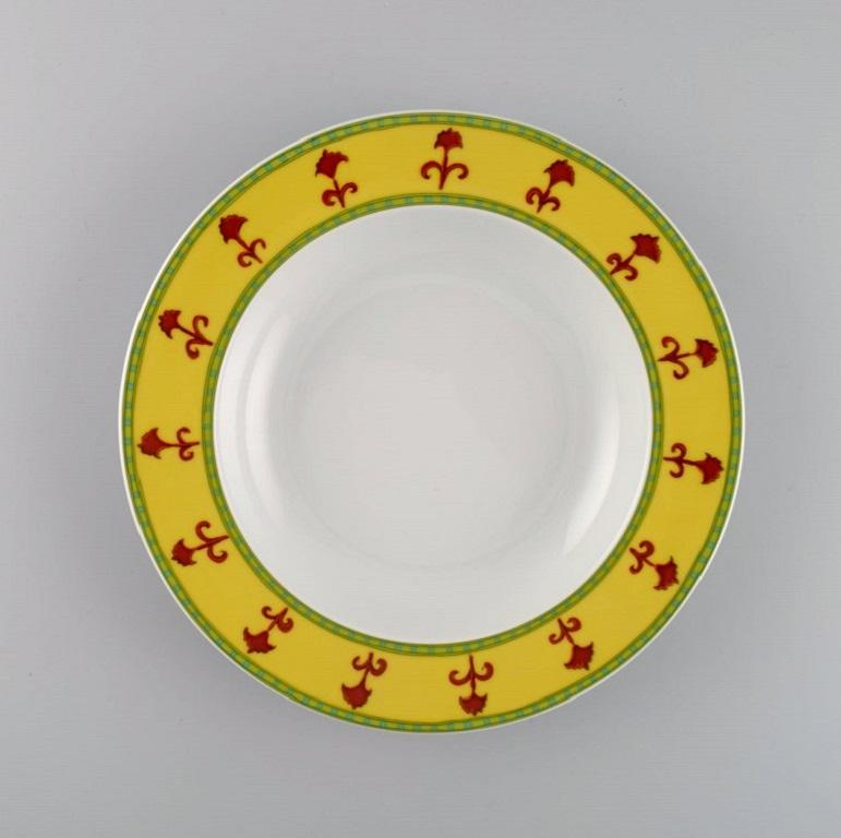 Paul Wunderlich for Rosenthal. Six Bokhara deep porcelain plates. 
Colorful design, late 20th century.
Measures: 23 x 3.5 cm.
In excellent condition.
Stamped.