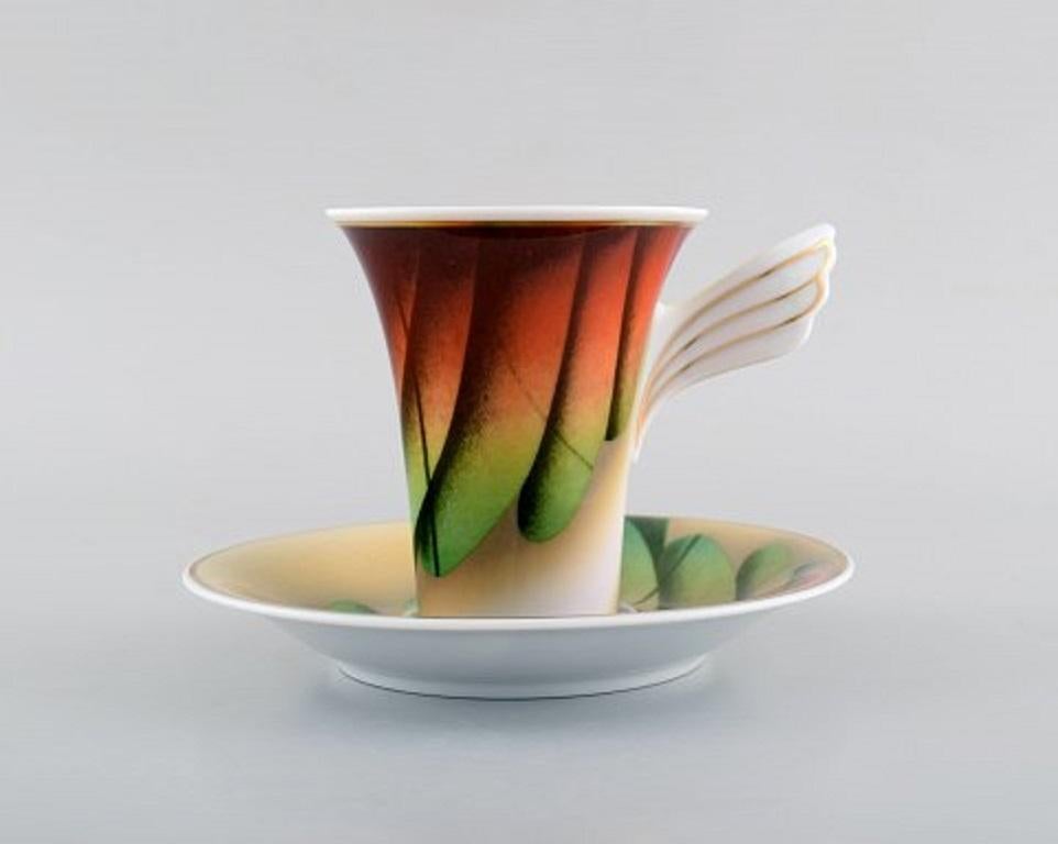 Post-Modern Paul Wunderlich for Rosenthal, Six Mythos Coffee Cups with Saucers, 1980s-1990s