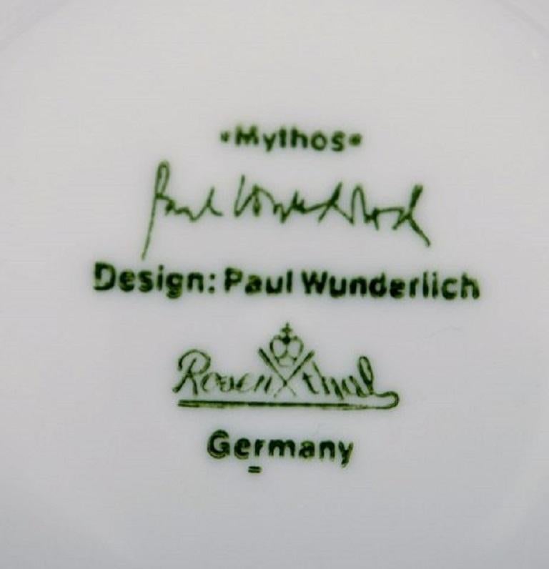 Porcelain Paul Wunderlich for Rosenthal, Six Mythos Coffee Cups with Saucers, 1980s-1990s