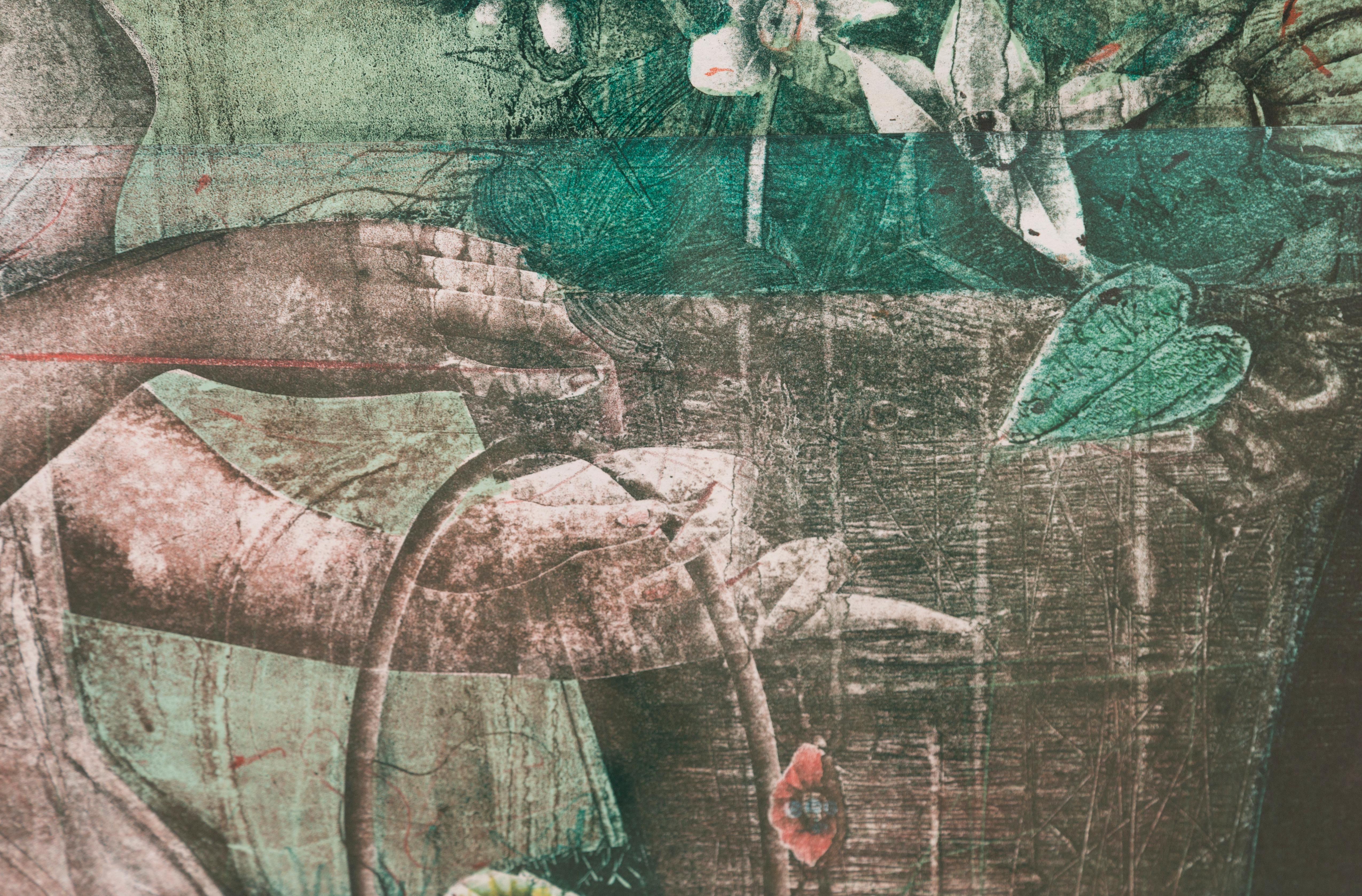 Floreal:: große expressionistische Lithographie von Wunderlich – Print von Paul Wunderlich