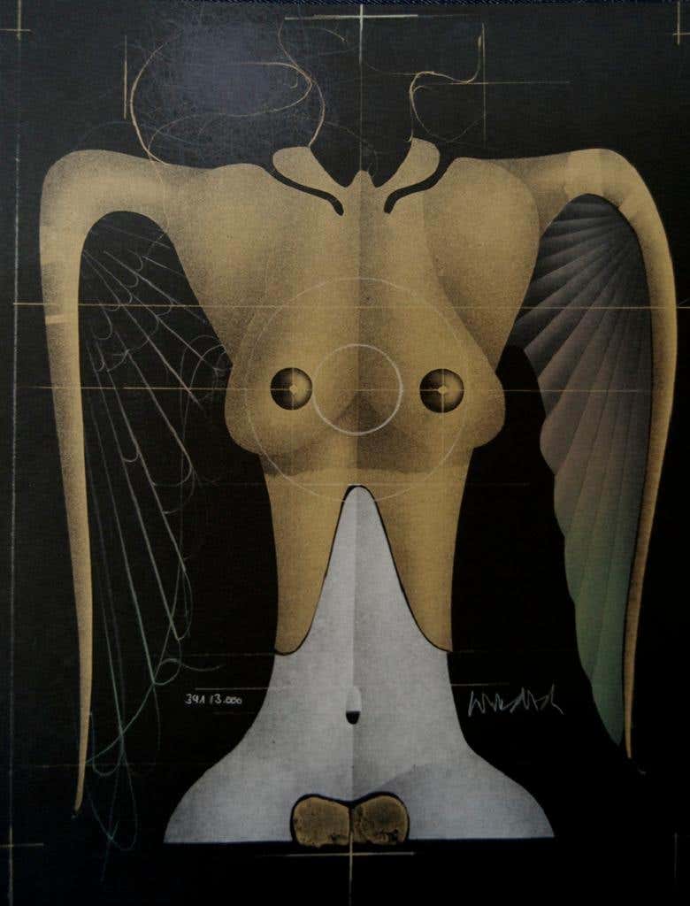 Flying Woman - Lithograph by P. Wunderlich - 1970s
