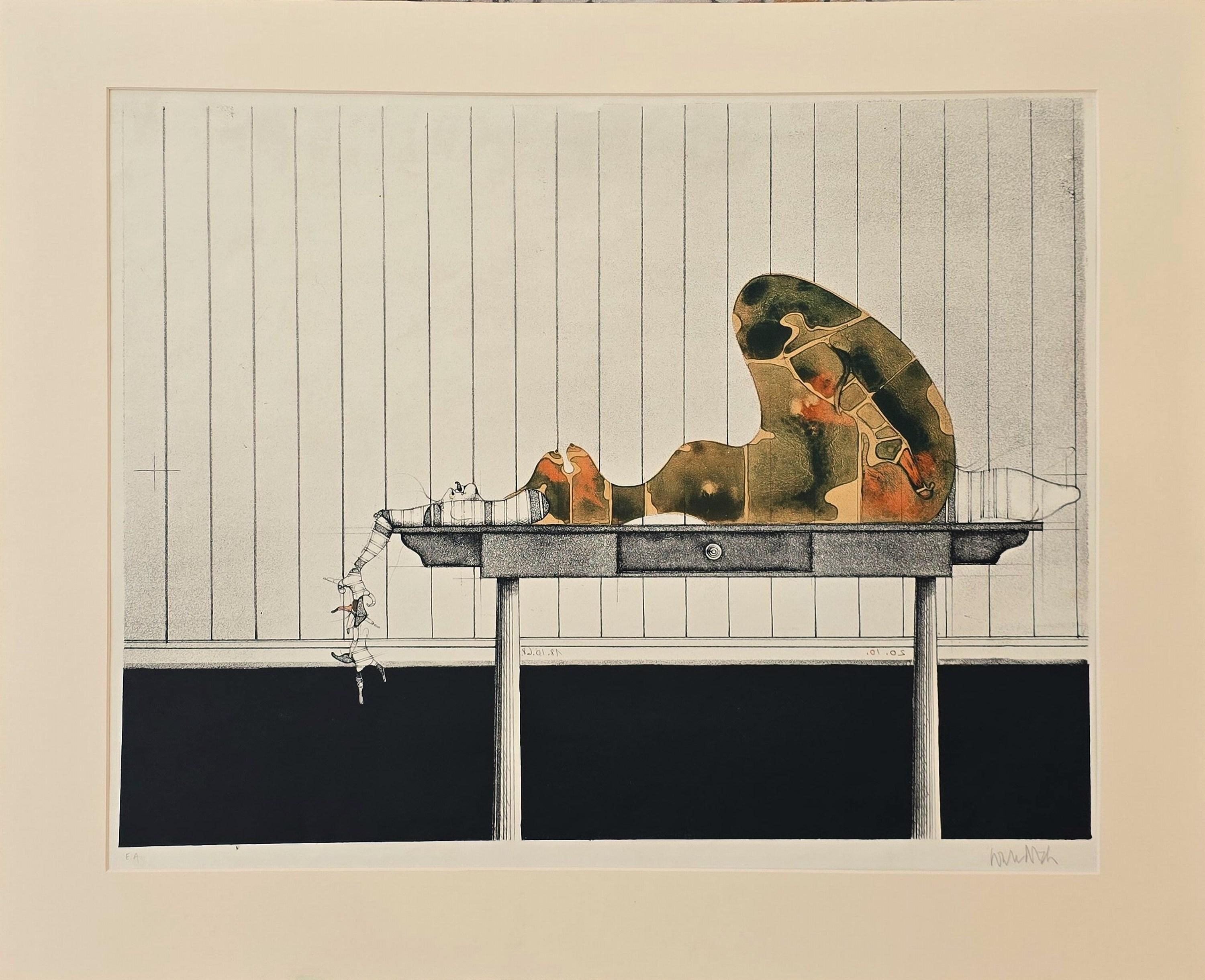Madame est Servie (Surrealist, Symbolic, Female, Figurative)