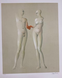 Paul Wunderlich, Ltd. Ed. Lithographie originale, signée à la main, « Adam und Eva ».