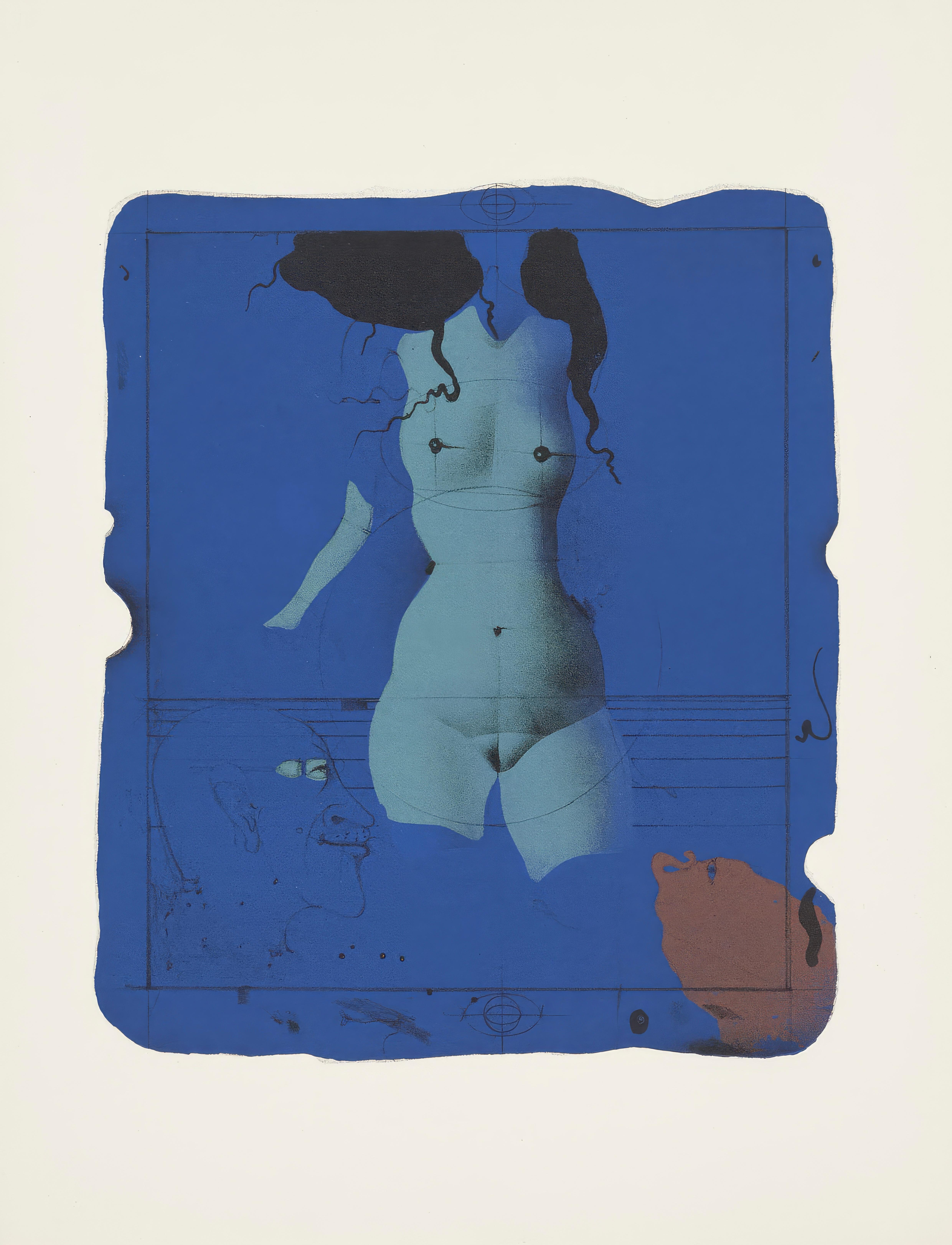 Paul Wunderlich, Torso on a Blue Stone, Memories and Portraits of Artists, 1972