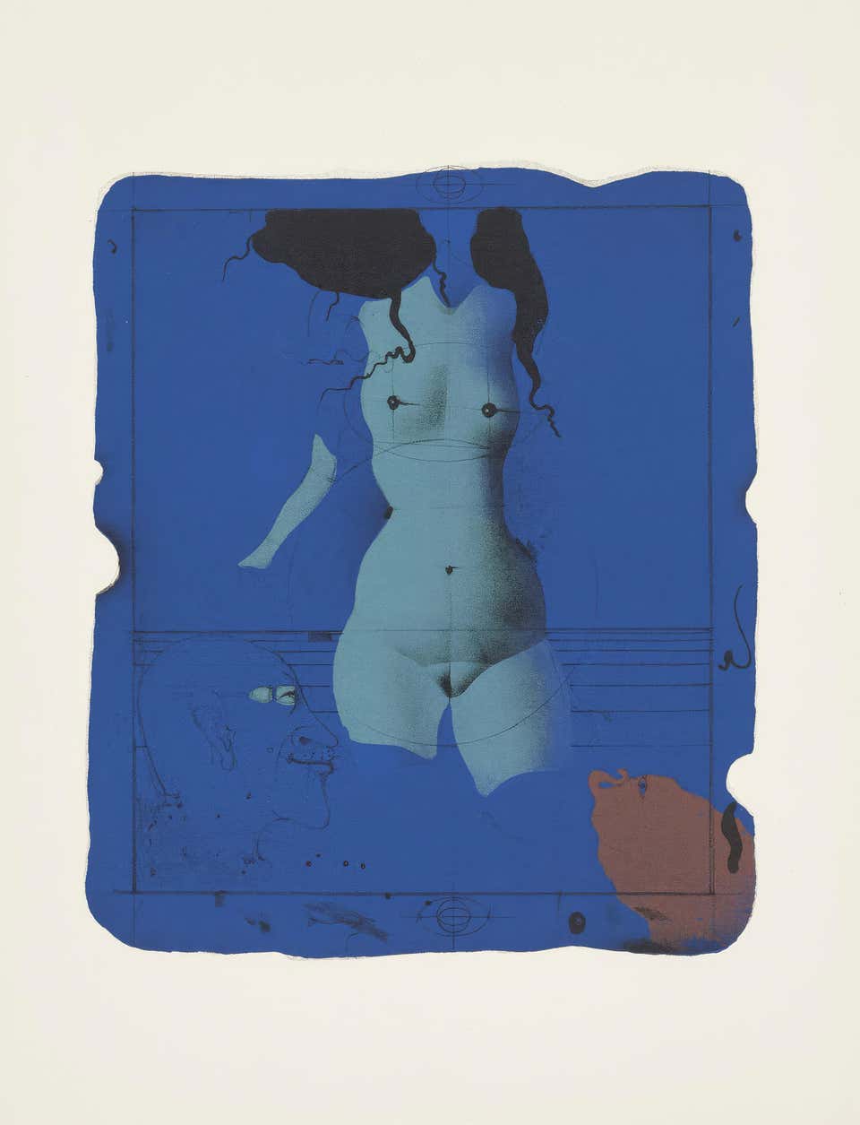 Paul Wunderlich, Torso on a Blue Stone, Memories and Portraits of Artists, 1972