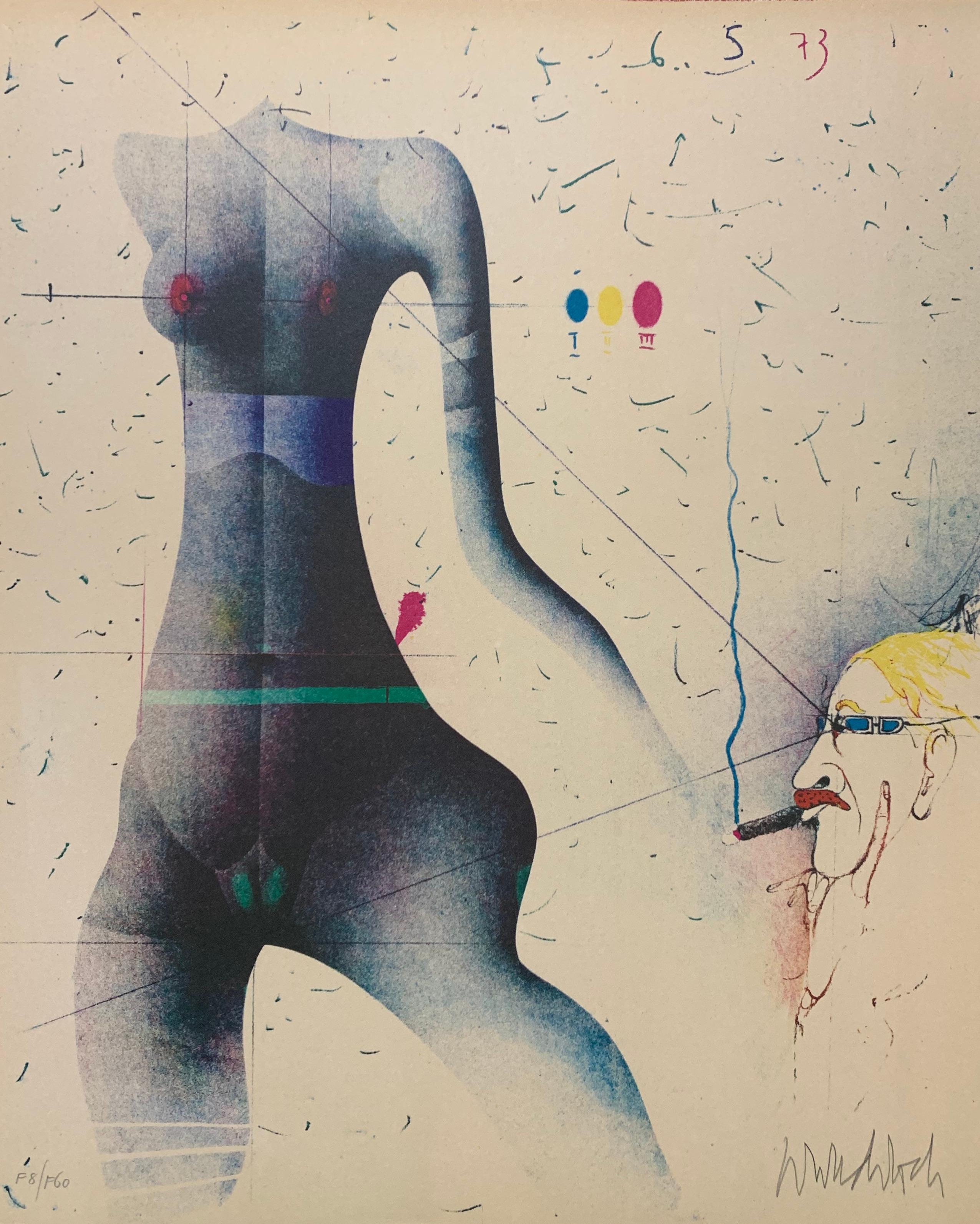 Portfolio of 5 images - Yellow Figurative Print by Paul Wunderlich