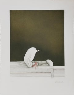 Sofafigur, incisione e acquatinta, firmata a mano, tiratura di 95 esemplari, 29x25 in. Incorniciato