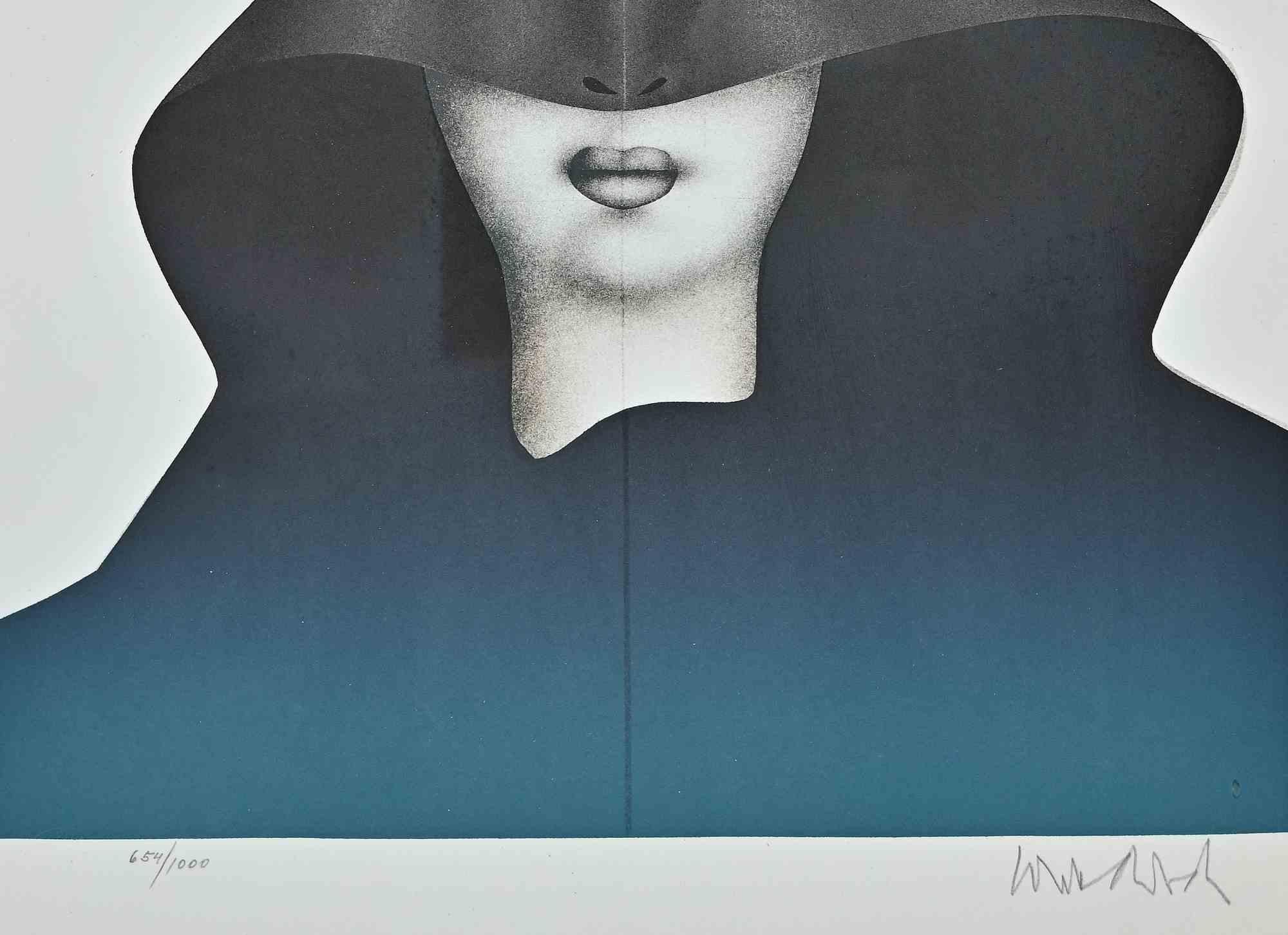 Tete de Femme - Lithographie originale de P. Wunderlich - Fin du XXe siècle - Print de Paul Wunderlich