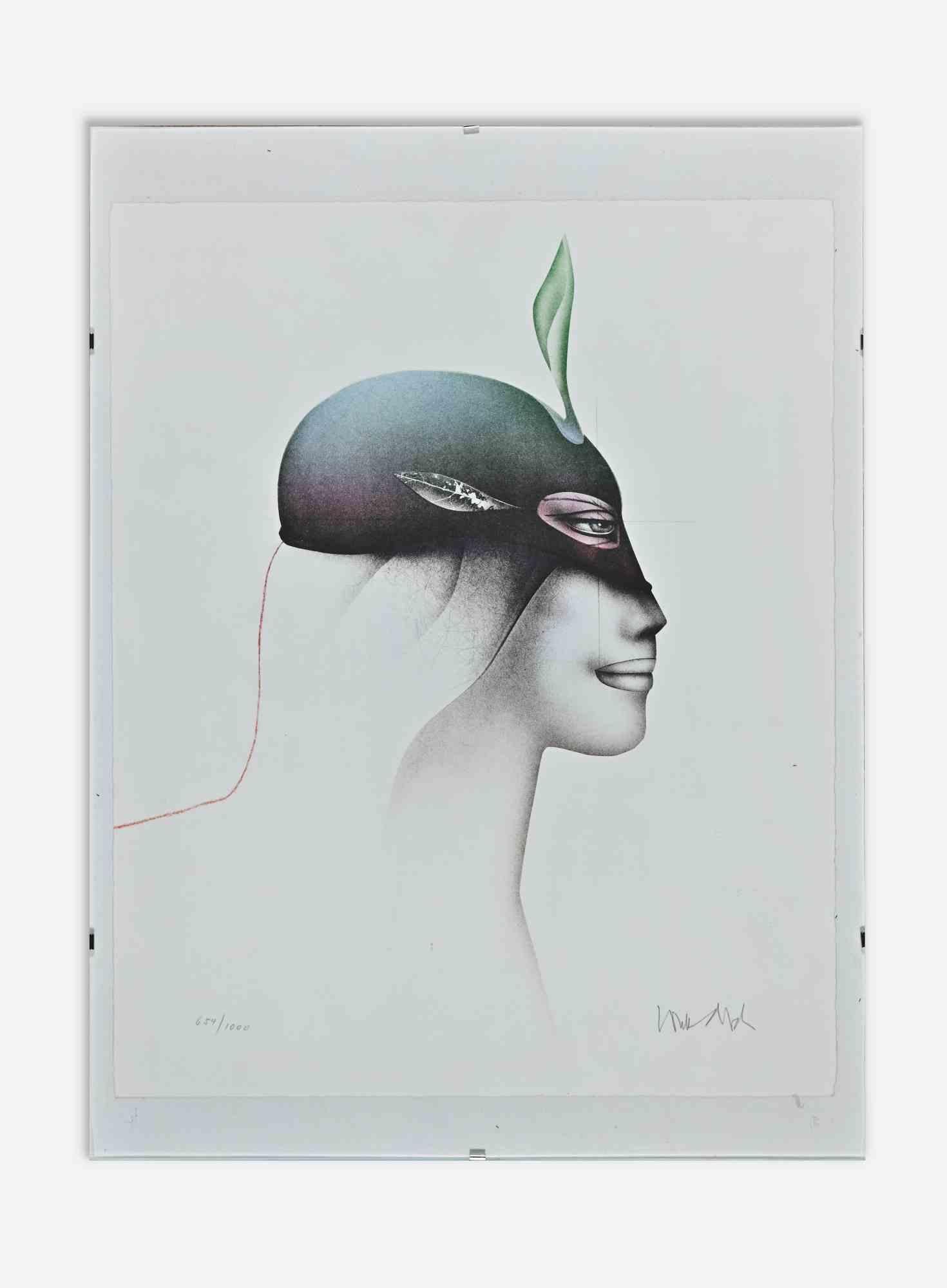 Paul Wunderlich Figurative Print – Tete de Femme – Lithographie von P. Wunderlich – Ende des 20. Jahrhunderts