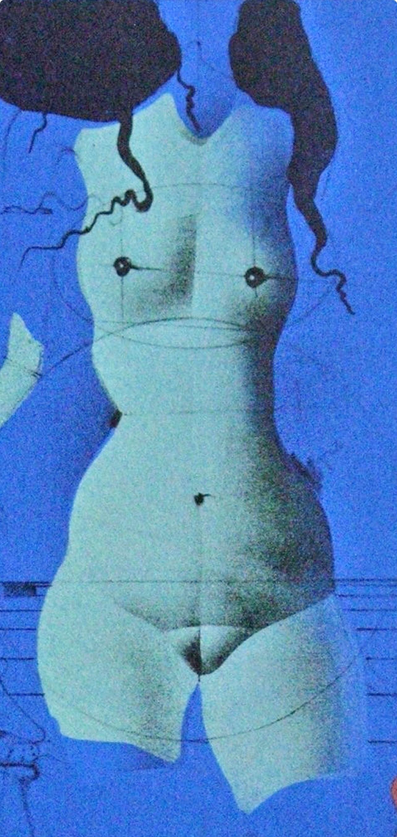 (tariff free*) Torso sur une pierre bleue, Souvenirs et Portraits d'Artistes - Print de Paul Wunderlich