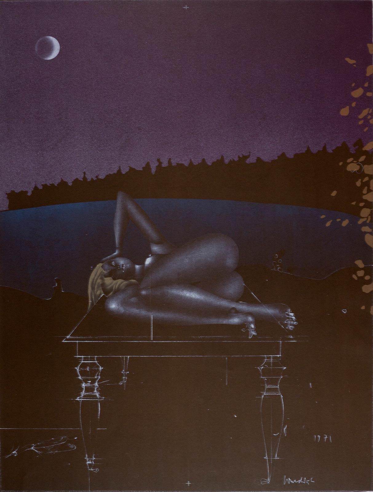 Twilight (an otherworldly nude reclines under a dusky moon)