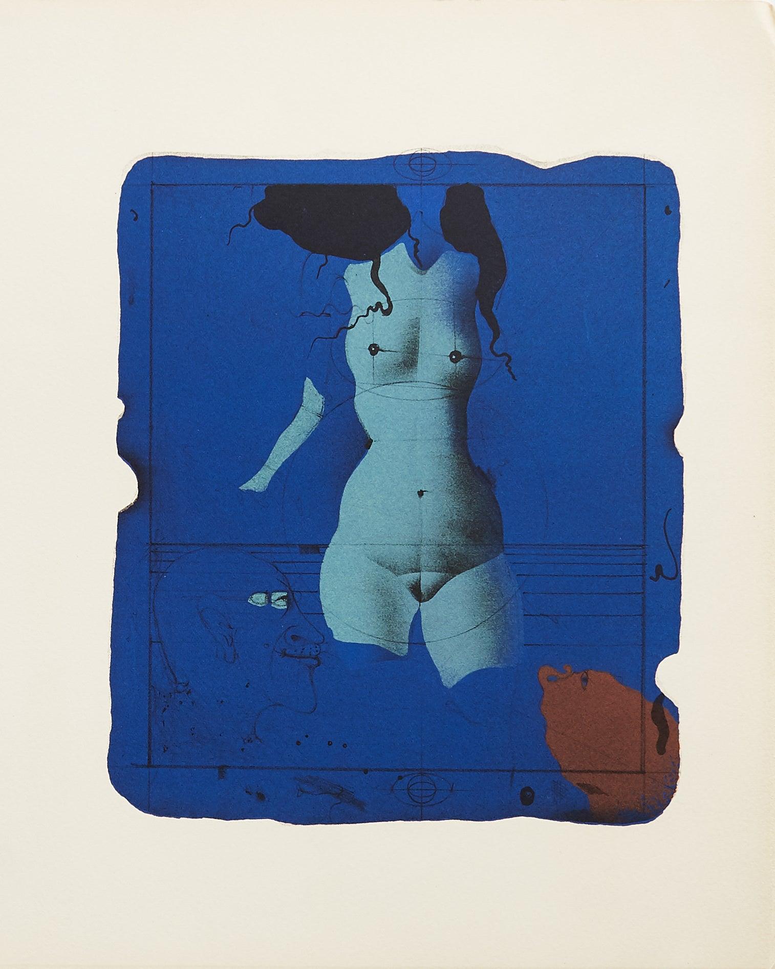 Wunderlich, Torso sur une pierre bleu, Souvenirs et portraits d'artistes (after) For Sale 2