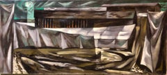 Social Realist Street Scene Modernist Landscape Oil Painting