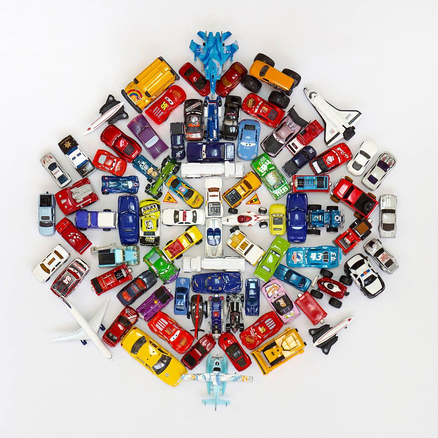 Car Mandala, Toy Cars, Kids Room Decor, Limited Edition, Blue, Red