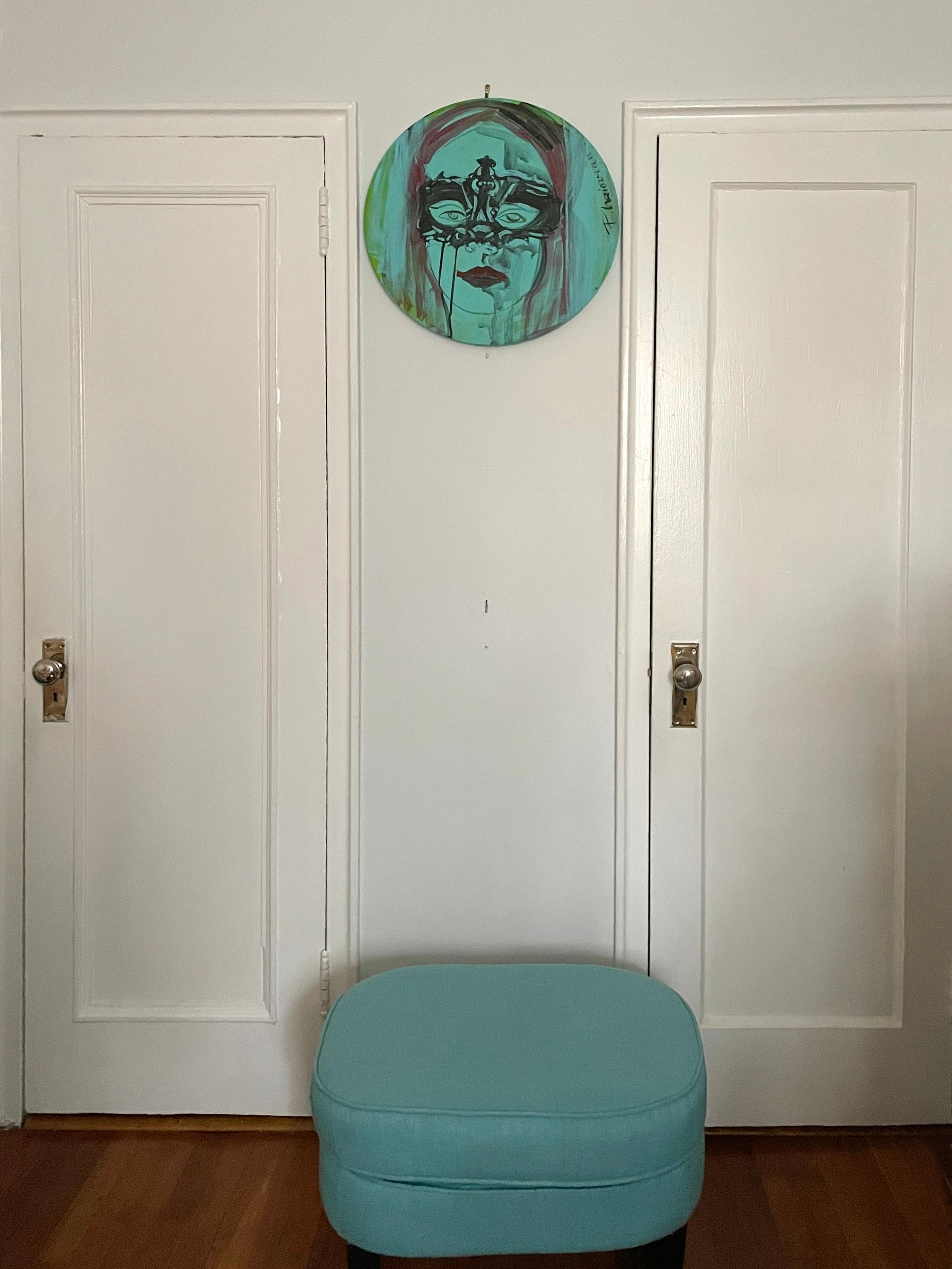 AGE OF INNOCENCE - original round painting by Paula Craioveanu For Sale 2