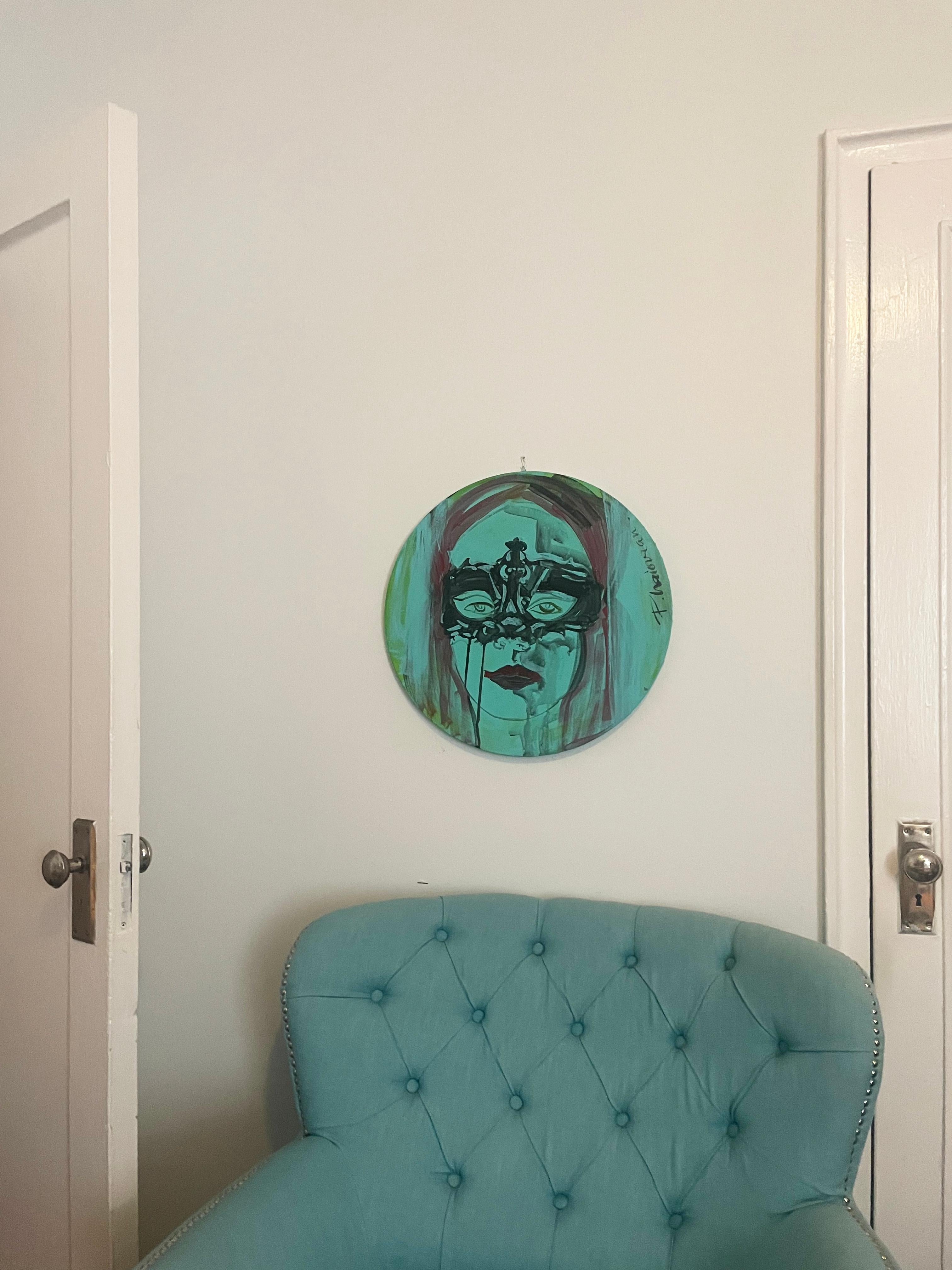 AGE OF INNOCENCE - original round painting by Paula Craioveanu For Sale 5
